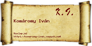 Komáromy Iván névjegykártya