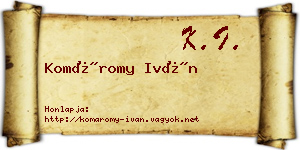 Komáromy Iván névjegykártya